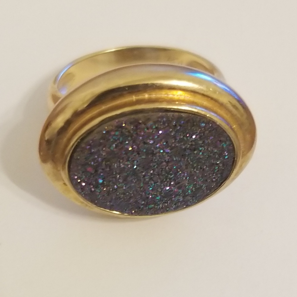 OT 925 Turkey Sterling Silver Gold Plated Ring